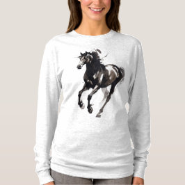 Horse Painting Long Sleeves Top T Shirt
