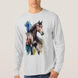 Horse Painting Long Sleeves Top T Shirt