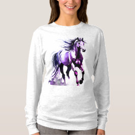 Horse Painting Long Sleeves Top T Shirt