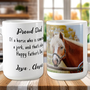 Horse Pappa - Funny Equestrian Anpassningsbar Phot Kaffemugg