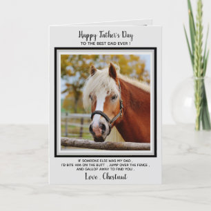 Horse Pappa - Funny Fars dag Horse Photo Kort