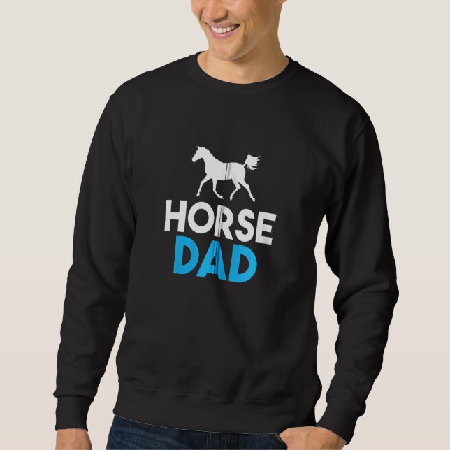 Horse Pappa Horse Riding Zip Lång Ärmad Tröja (Framsida)