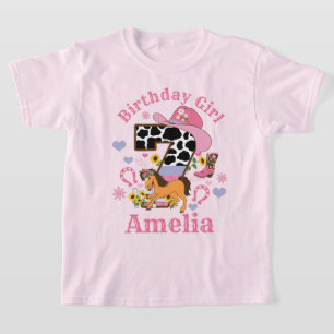 Horse Party Sjunde födelsedagskjortan Rodeo Cowgir T Shirt