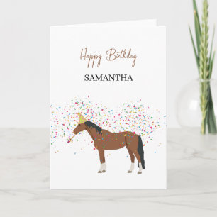 Horse Partying Boskap Birthday Kort