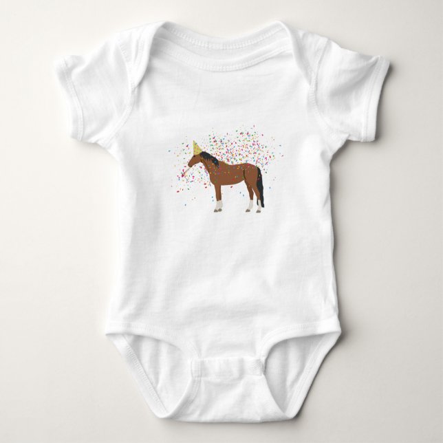 Horse Partying Boskap med Party T Shirt (Framsida)
