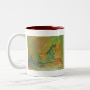 Horse Pastel Porträtt Mugg