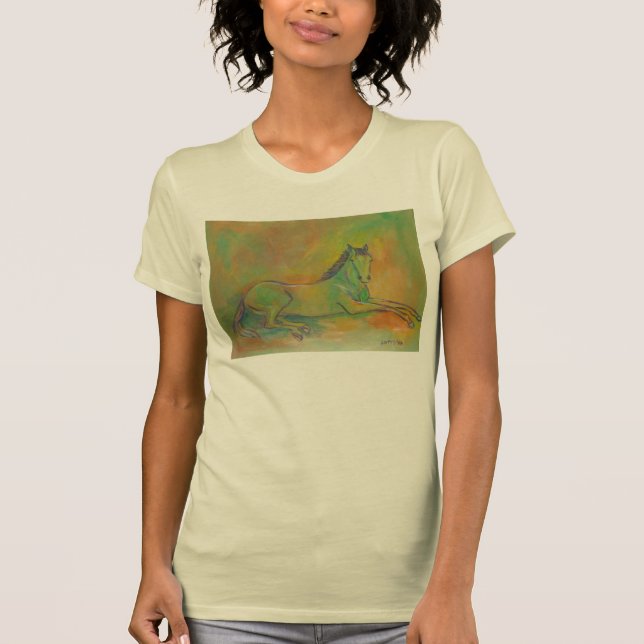 Horse Pastel Porträtt T-shirt (Framsida)