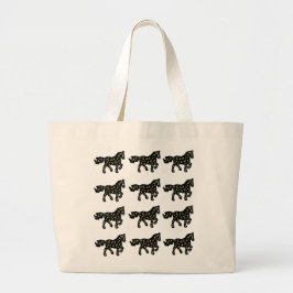 Horse Pattern Cosmic Bag Jumbo Tygkasse