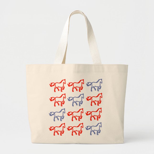 Horse Pattern Identity Bag Jumbo Tygkasse (Framsidan)