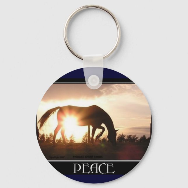 Horse & Peace Keychain Nyckelring (Framsida)
