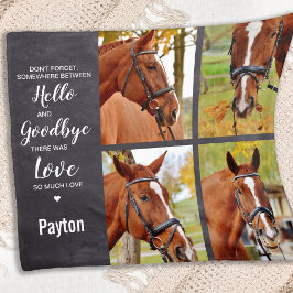 Horse Pet Memorial 4 Photo Collage Fleecefilt