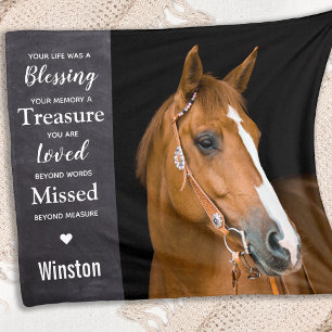 Horse Pet Memorial Memory Photo Fleecefilt
