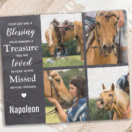 Horse Pet Memorial Photo Collage Fleecefilt