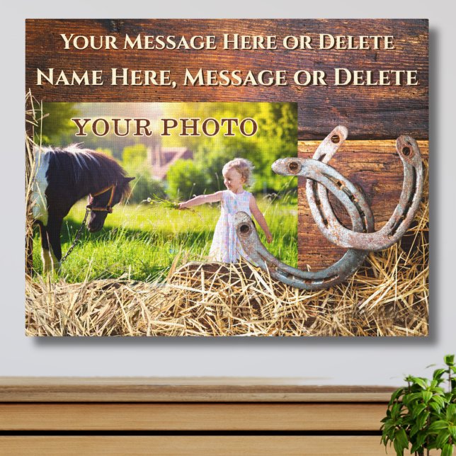 Horse Photo Canvas, med foto och meddelande Canvastryck (Horse Memorial Gifts, or, Personalized Horse Gifts for Horse Lovers. Gifts for Horse Owners. )