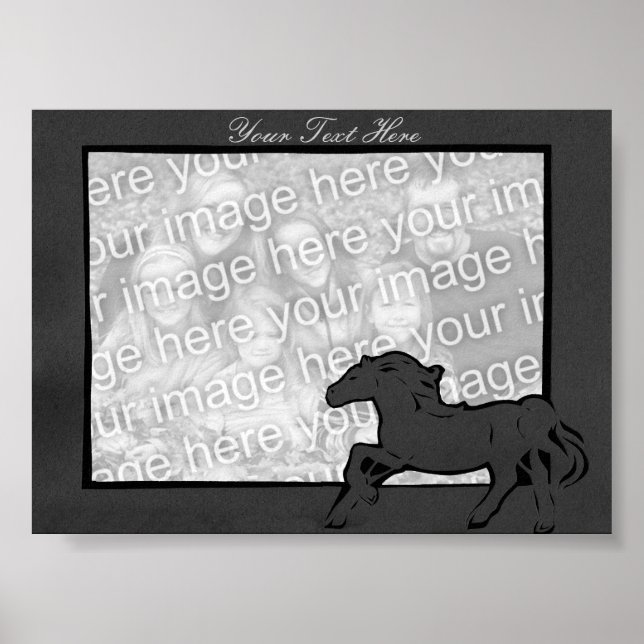 Horse Photo Ram - Black Poster (Framsidan)