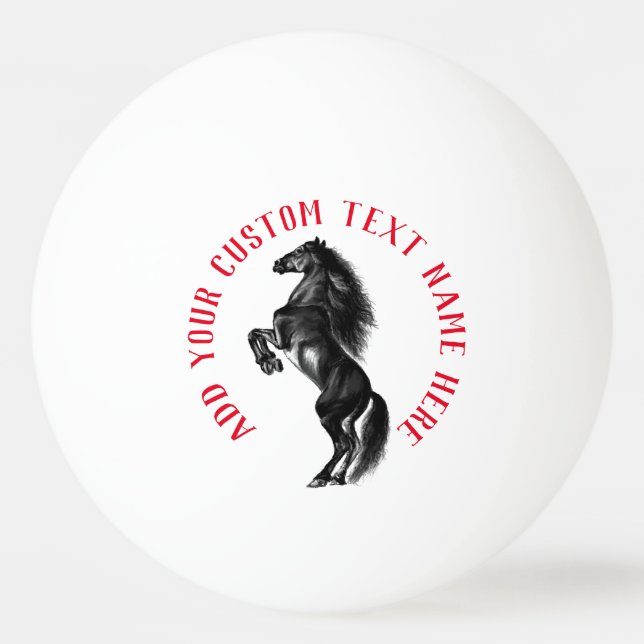 Horse Ping Pong Boll med Anpassningsbar Text (Framsidan)