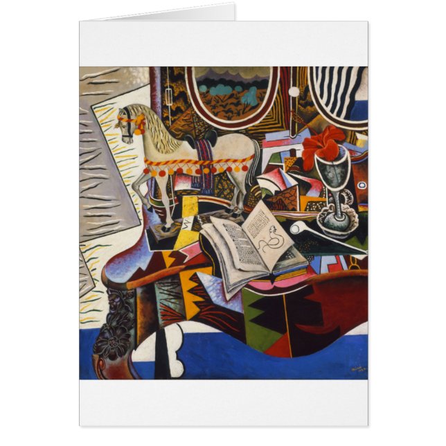 Horse Pipe Red Flower av Joan Miro Hälsningskort (Framsidan)