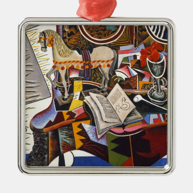 Horse Pipe Red Flower av Joan Miro Julgransprydnad Metall (Framsidan)