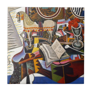 Horse Pipe Red Flower av Joan Miro Kakelplatta