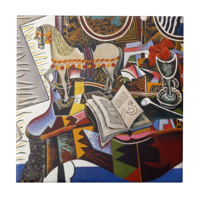 Horse Pipe Red Flower av Joan Miro Kakelplatta (Framsidan)