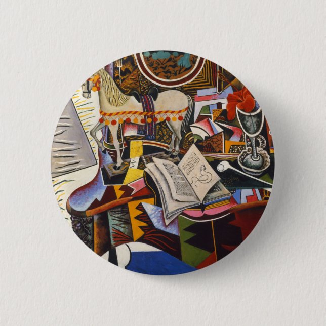 Horse Pipe Red Flower av Joan Miro Knapp (Framsida)