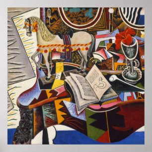 Horse Pipe Red Flower av Joan Miro Poster