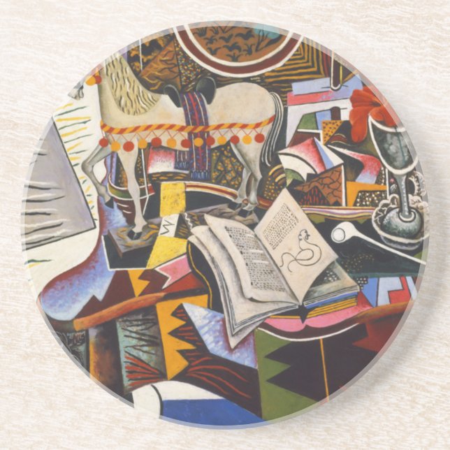 Horse Pipe Red Flower av Joan Miro Underlägg Sandsten (Framsidan)