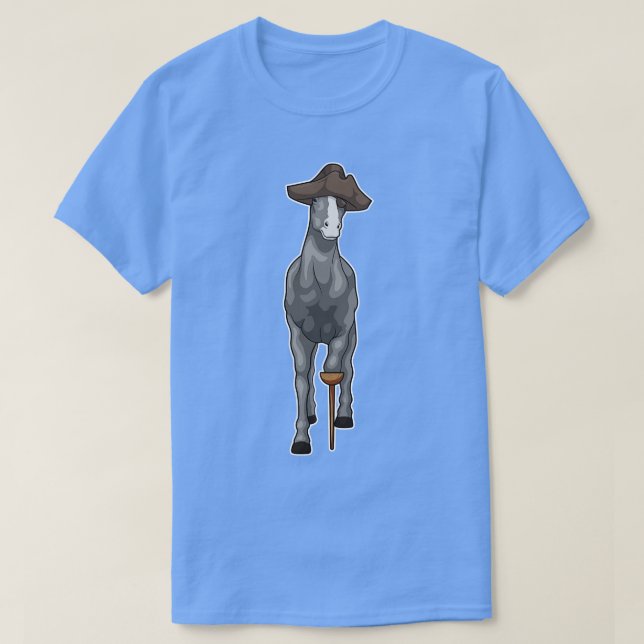 Horse Pirat Wooden leg T Shirt (Design framsida)