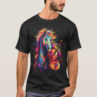 Horse Plamming Violin T Shirt