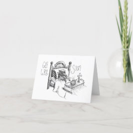 Horse Pony Get well Soon Card Tack Kort