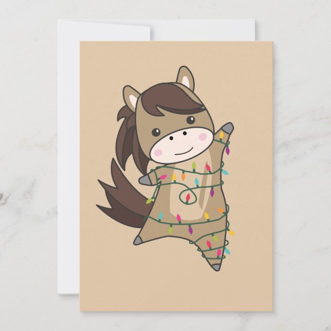 Horse Pony jul Snö Winter Animals Horses Ho Julkort (Framsida)