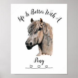 Horse Pony Wall Art Poster