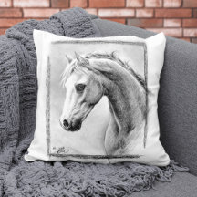Horse Porträtt Charcol Teckning Equine Art