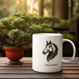Horse porträtt flash stil mugg
