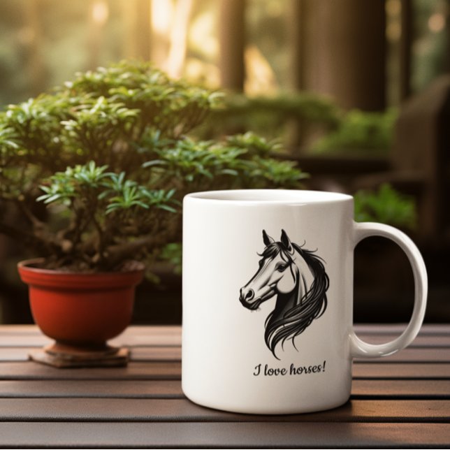 Horse porträtt flash stil mugg (Skapare uppladdad)