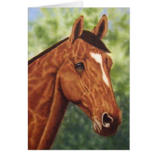 Horse Porträtt Hälsningskort (Framsidan)