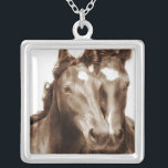 Horse Porträtt III Silverpläterat Halsband<br><div class="desc">Djur</div>