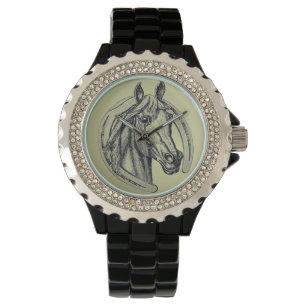 Horse Porträtt Illustration Wrist Watch Armbandsur
