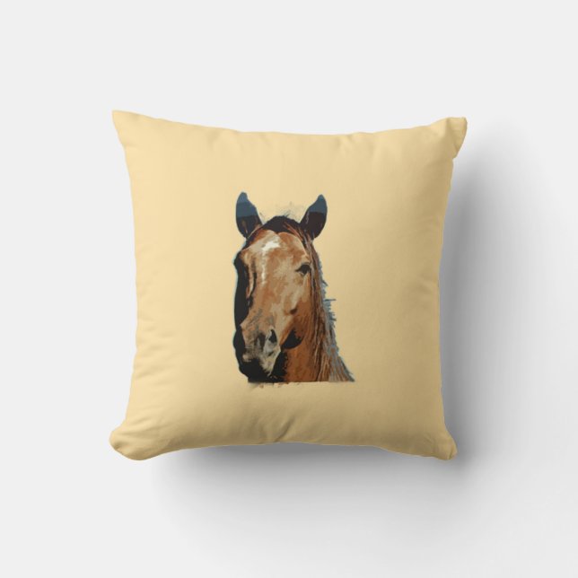 Horse Porträtt Kudde (Framsida)