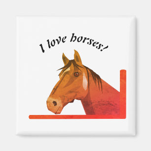 Horse Porträtt Magnet