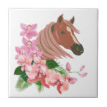 Horse porträtt med orkidformade blommor Underlägg<br><div class="desc">Horse porträtt med orkidéblommor Horses förknippas ofta med styrka,  kraft,  frihet och omanipulerad sprit.</div>