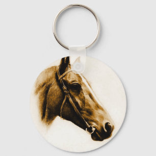 Horse Porträtt Nyckelring