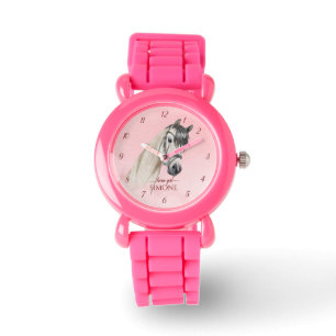 Horse porträtt pony Flickor vaktar för barn Armbandsur