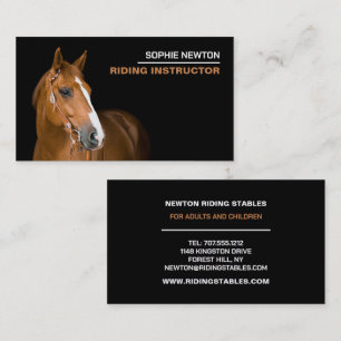 Horse Porträtt, Riding Instructor, Akademy Visitkort