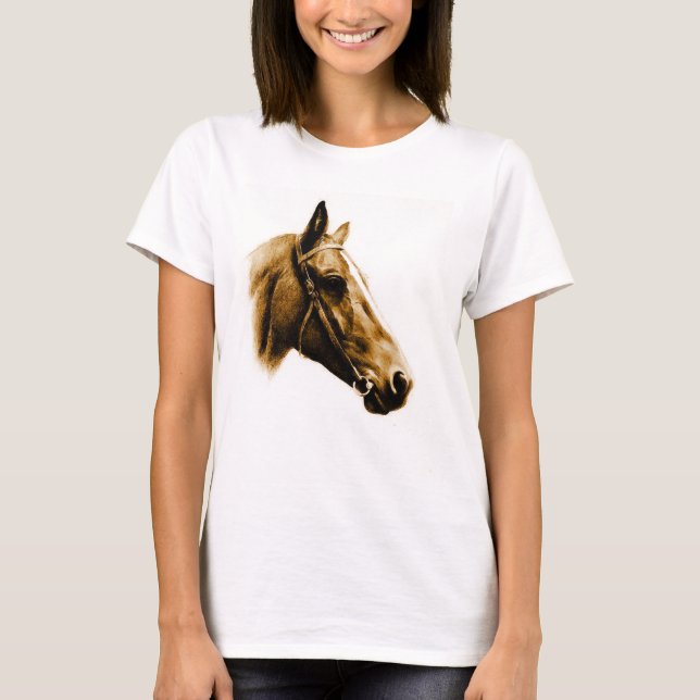 Horse Porträtt T-shirt (Framsida)