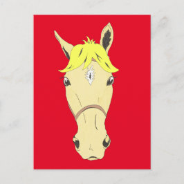 Horse porträtt tecknad vykort