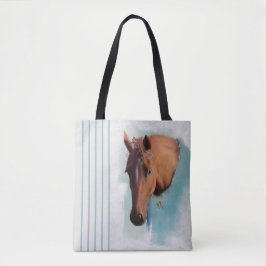 Horse Porträtt - Tote Bag Tygkasse