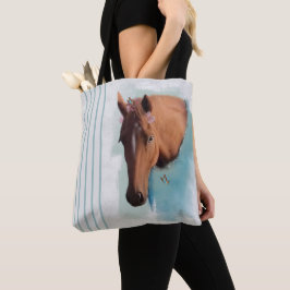 Horse Porträtt - Tote Bag Tygkasse