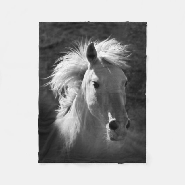 Horse Porträtt V Fleecefilt (Framsidan)