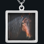 Horse Porträtt VII Silverpläterat Halsband<br><div class="desc">Djur</div>